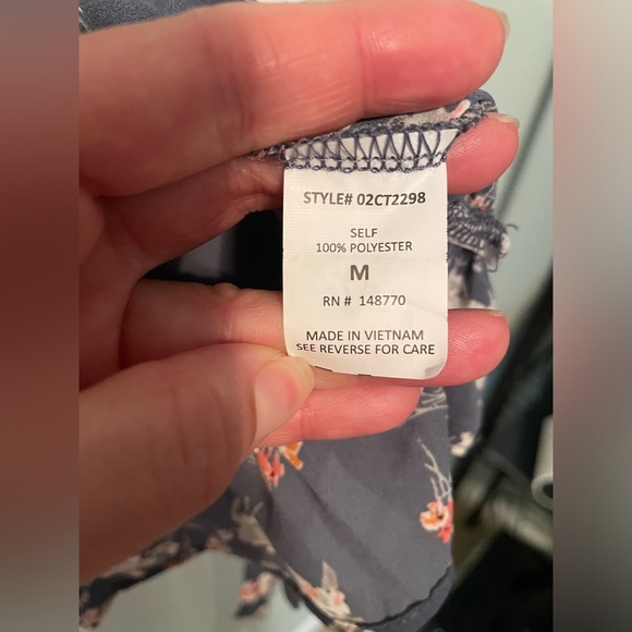 Sienna Sky Navy Floral Wrap Blouse - Picture 4 of 4